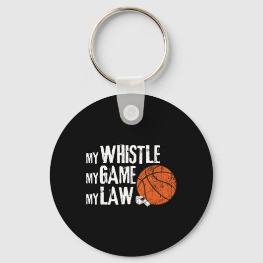 Fun Basketbal Ref Hoops - Basketbal Scheidsrechter Sleutelhanger (Voorkant)