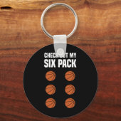Fun Basketbal Six Pack Basketbalspeler Sleutelhanger (Voorkant)