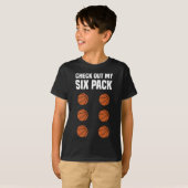 Fun Basketbal Six Pack Basketbalspeler T-shirt (Voorkant volledig)