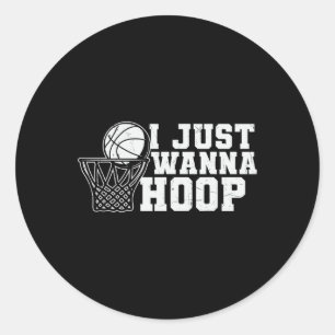 Fun Basketbal T-shirt Quote Gezegden Graphic Ronde Sticker