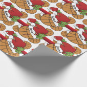 Fun Basketball Kerstmis | DIY-naam Cadeaupapier (Hoek)