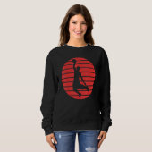 Fun Basketball Player Silhouette op Red Sunset B Trui (Voorkant volledig)