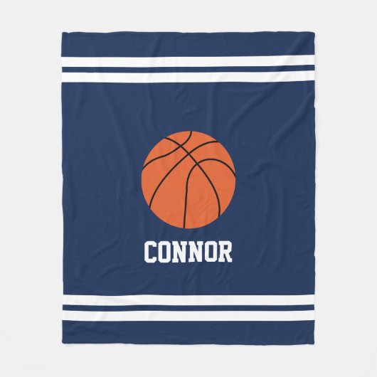 Fun Basketball Thema Gepersonaliseerd Fleece Deken (Voorkant)