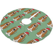 Fun Basset Hound in Santa Hat kerstboomrok Kerstboom Rok (Gekanteld)