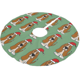 Fun Basset Hound in Santa Hat kerstboomrok Kerstboom Rok