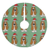 Fun Basset Hound in Santa Hat kerstboomrok Kerstboom Rok (Voorkant)