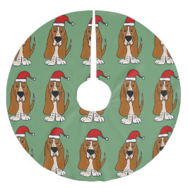 Fun Basset Hound in Santa Hat kerstboomrok Kerstboom Rok