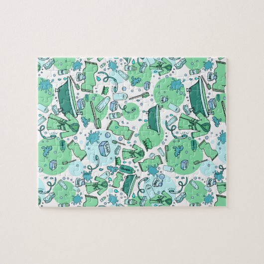 Fun Bathroom Items Cartoon Legpuzzel (Horizontaal)