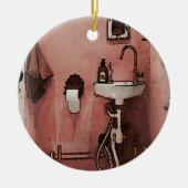 Fun Bathroom Keramisch Ornament (Voorkant)