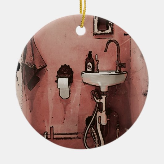 Fun Bathroom Keramisch Ornament (Voorkant)