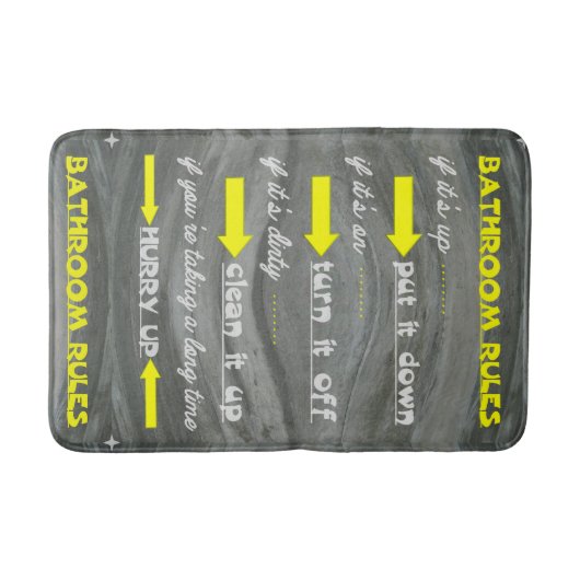 Fun Bathroom Rules Badmat (Voorkant)