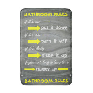 Fun Bathroom Rules Badmat