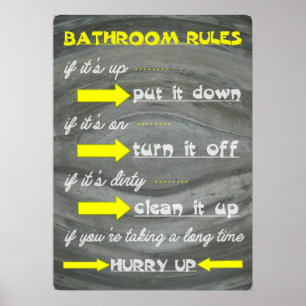 Fun Bathroom Rules Poster