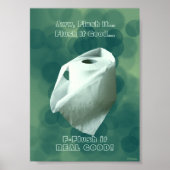 Fun Bathroom Signs, Green Decor, Wall Art Poster (Voorkant)