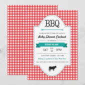 Fun BBQ Baby shower Uitnodigen Kaart (Voorkant / Achterkant)