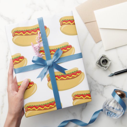 Fun BBQ Hotdog-patroonpapier voor pakjes met hotdo Cadeaupapier (Geschenken)