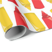 Fun BBQ Ketchup Mustard party wrapping paper Cadeaupapier (Rol Hoek)