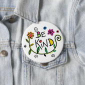 Fun Be Kind Floral Ronde Button 4,0 Cm (In situ)
