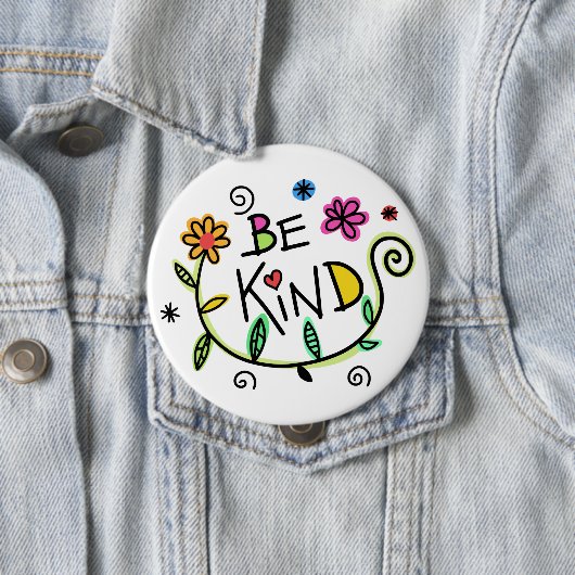 Fun Be Kind Floral Ronde Button 4,0 Cm (In situ)