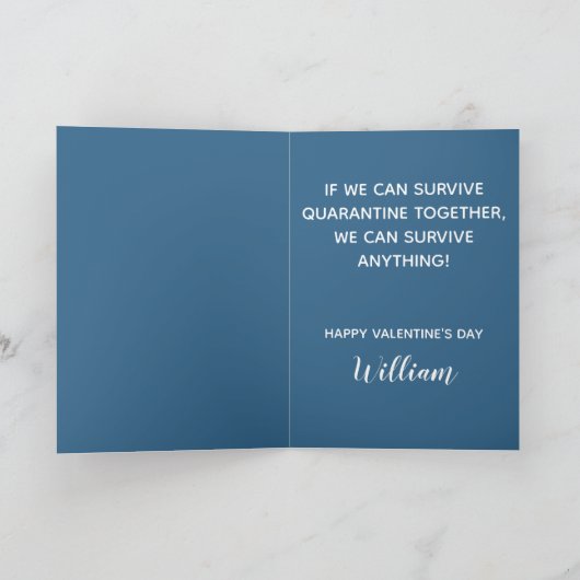 Fun be my quarantaine 2021 Valentijn, aangepast 3  Feestdagen Kaart (Binnen)