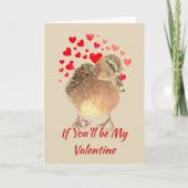 Fun be My Valentijn Lucky Ducky Cute Duck Card Feestdagen Kaart (Voorkant)