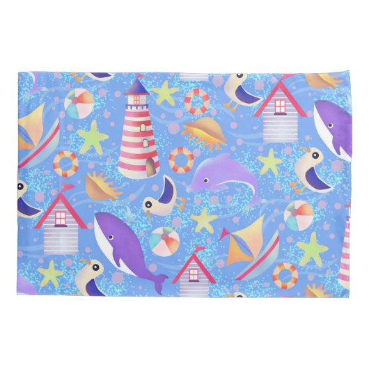 Fun Beach Blue Kussensloop (Achterkant)