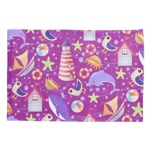 Fun Beach Magenta Kussensloop (Achterkant)