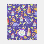 Fun Beach Navy Fleece Deken (Voorkant)