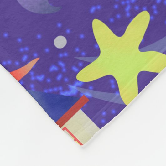 Fun Beach Navy Fleece Deken (Hoek)