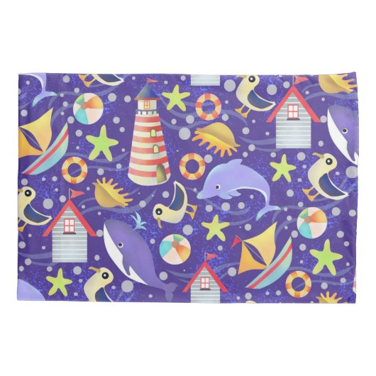 Fun Beach Navy Kussensloop (Achterkant)