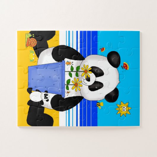 Fun Beach panda beer kinder Legpuzzel (Horizontaal)