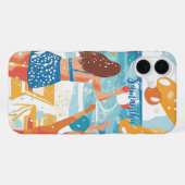 Fun Beach Party Illustratie iPhone Hoesje (Achterkant horizontaal)