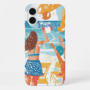 Fun Beach Party Illustratie iPhone 16 Plus Hoesje