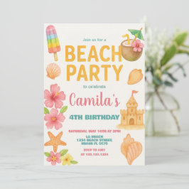 Fun Beach Party Verjaardag Uitnodiging & Decor
