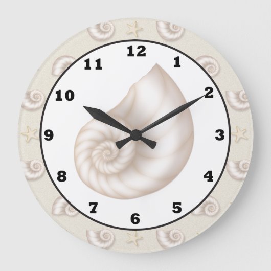 Fun Beach-patroonwandklok Grote Klok (Voorkant)