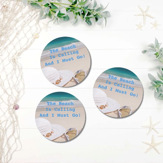 Fun Beach roept tropische vibes op Ronde Sticker