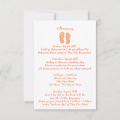 Fun Beach Teenslippers Oranje bruiloft Interary Kaart (Voorkant)