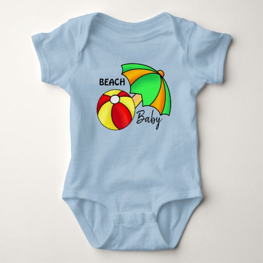 Fun Beach Umbrella Ball Happy Cute Cuddle Romper (Voorkant)