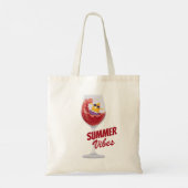 Fun Beach Vacation Summer Vibes Eten woordspeling Tote Bag (Achterkant)
