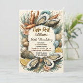 Fun Beach Vis en zeevruchten parel oester gebraden Kaart (Staand voorkant)