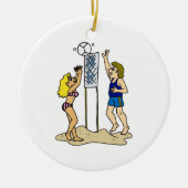 Fun Beach Volleyball Keramisch Ornament (Voorkant)