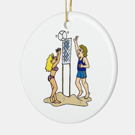 Fun Beach Volleyball Keramisch Ornament (Links)