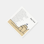Fun Beach Wedding Sand Castle Love Story Napkin Servet (Hoek)