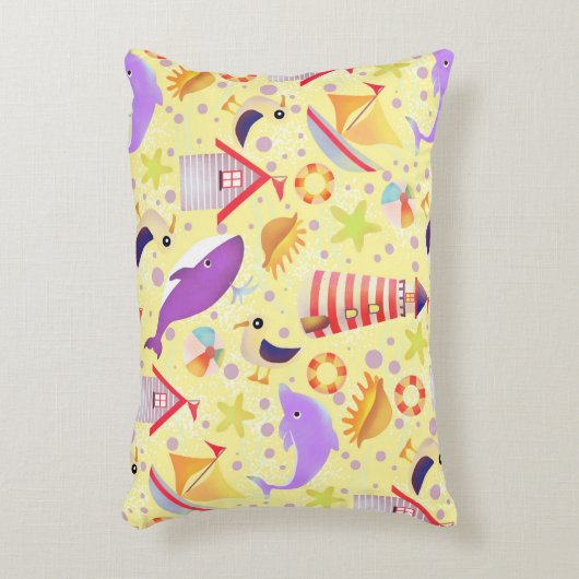 Fun Beach Yellow Accent Kussen (Voorkant(Verticaal))