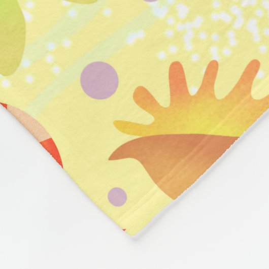 Fun Beach Yellow Fleece Blanket Deken (Hoek)