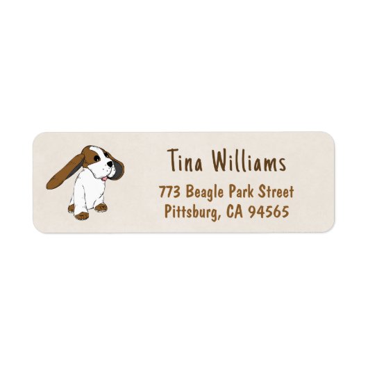 Fun Beagle Dog Return Address Labels (Voorkant)