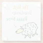 Fun Beautician Gift met Sheep Design Glazen Onderzetter (Achterkant)