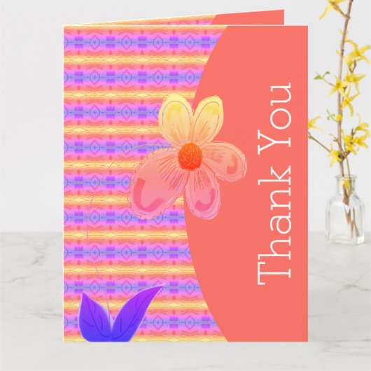 Fun Bedankt Kaart (Gele Bloem)