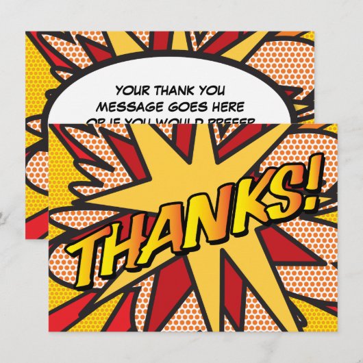 Fun BEDANKT Typografie Modern (Voorkant / Achterkant)