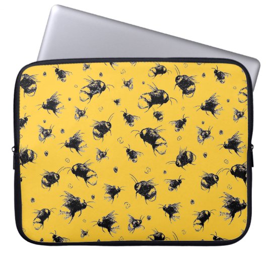 Fun Bee Laptop Hoesje | Verjaardagscadeau voor haa Laptop Sleeve (Voorkant)